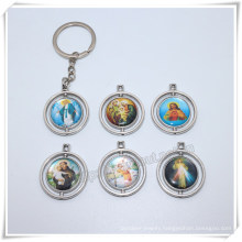 Professional Metal Round Keychain/Virgin Mary Keyring/Cross Key Holder (IO-ck114)